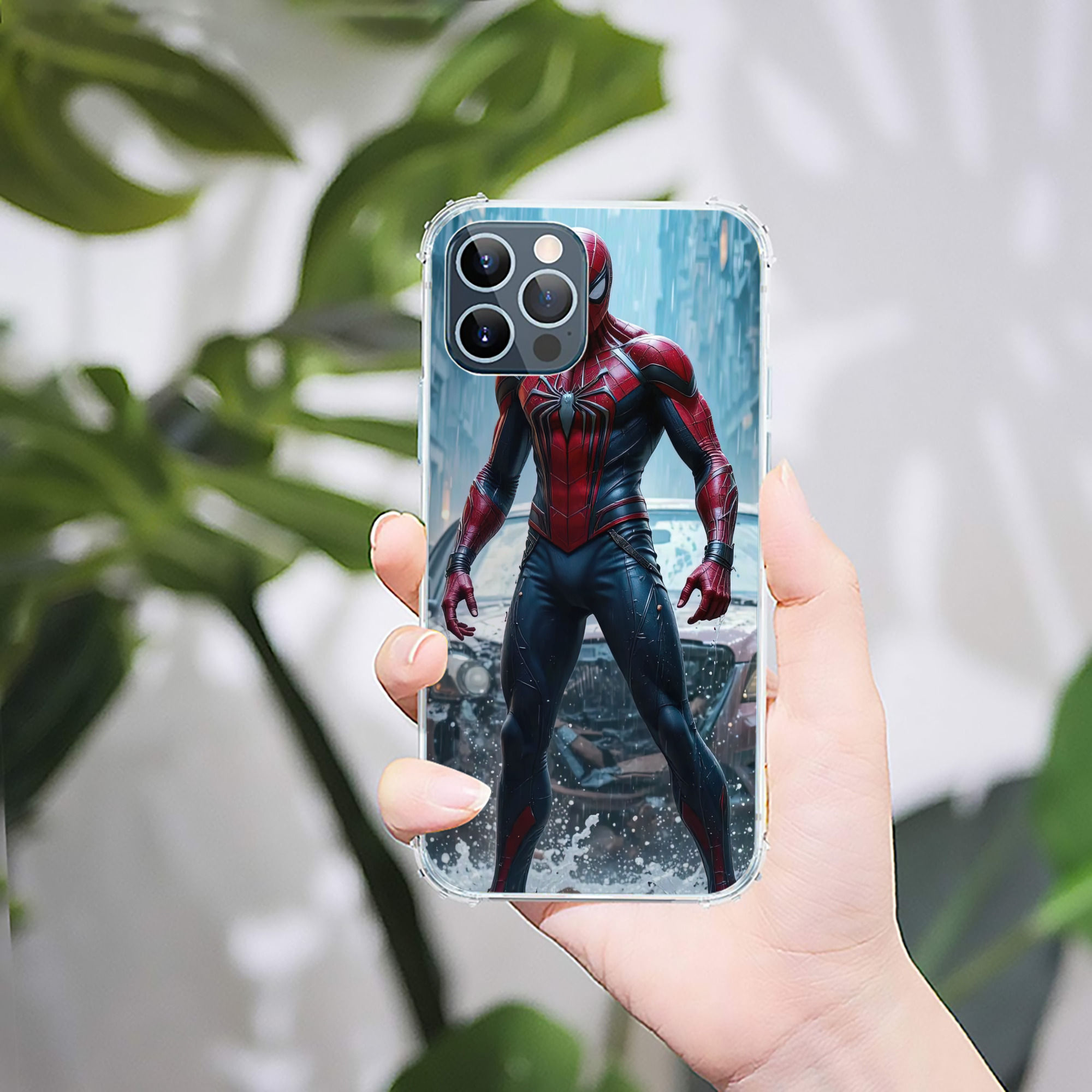 （画像用） Spider Man スパイダーマン 【iPhone 12シリーズ対応】透明スマホケース（クリアソフトケース）